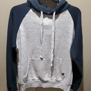 Doublju Blue and Gray Women's Hoodie